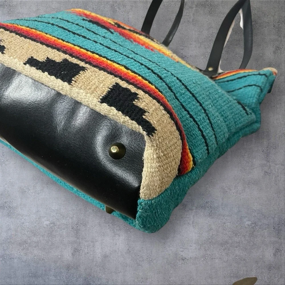 El Paso Saddle Blanket Company Tote Purse Southwestern Aztec Native Cotton‎ Boho